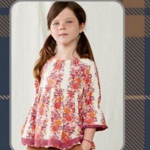 Girls orange floral top